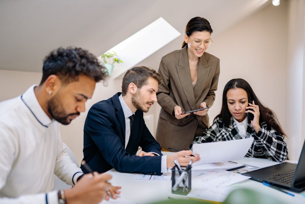 Direct marketing professionals engaging with customers while maintaining consistent communication and brand messaging